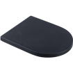 QeramiQ Dely Swirl Pack WC suspendu - 36.3x51.7cm - bâti-support Geberit UP320 - abattant 35 mm - plaque de commande anthracite mat - boutons rectangulaires - noir mat SW1164266