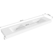 Mondiaz CLOUD Vrijhangende wastafel - B200xH12cm - 2 kraangaten - wasbak Links en rechts - solid surface Talc mat (Wit) SW1041155