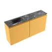 MONDIAZ TURE-DLUX Meuble toilette - 100cm - Ocher - EDEN - vasque Lava - position gauche - sans trou de robinet SW1103908