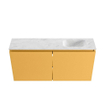 MONDIAZ TURE-DLUX Meuble de WC 100 cm Ocher. Lavabo EDEN Opalo position droite. Sans trou de robinet. SW1104414