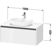 Duravit Ketho 2 meuble sous-lavabo avec console avec 1 tiroir 100x55x45.9cm avec poignée anthracite noyer foncé mat SW772718