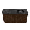 Mondiaz JOYA-DLUX 81.6cm meuble de toilette - arrondi gauche couleur Noyer - Vasque FAYE position Droite Sans trou de robinet couleur Lava SW1422505