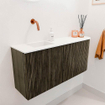 Mondiaz JOYA 91.6cm toiletmeubel - ronding rechts kleur Shadow - Wastafel FAYE positie Links Zonder kraangat kleur Talc. SW1421436