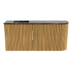 Mondiaz JOYA-DLUX 91.6cm toiletmeubel - ronding rechts kleur Oak - Wastafel FAYE positie Links Zonder kraangat kleur Lava. SW1422076