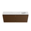 MONDIAZ TURE-DLUX meuble WC 120 cm Rust. EDEN lavabo Opalo position droite. Sans trou de robinet. SW1104604