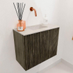 Mondiaz JOYA-DLUX Meuble de salle de bains 50cm - couleur Shadow - Vasque FAYE position Milieu Sans trou de robinet couleur Ostra. SW1422982