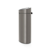 Brabantia Touch Bin Poubelle - 40 litres - seau intérieur en plastique - platinum SW1117326