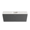 MONDIAZ TURE-DLUX meuble de toilette 120cm Dark Grey. Lavabo EDEN Ostra position milieu. Avec 1 trou de robinet. SW1104812