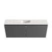 MONDIAZ TURE-DLUX Meuble toilette - 120cm - Dark Grey - EDEN - vasque Ostra - position centrale - 1 trou de robinet SW1104812