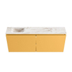 MONDIAZ TURE-DLUX Meuble toilette - 120cm - Ocher - EDEN - vasque Frappe - position gauche - sans trou de robinet SW1102921