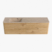 Mondiaz CIRO-DLUX Badkamermeubelset - 170x45x50cm - Solid surface wastafel Arena - 1 wasbak Links - zonder kraangaten - 4 lades - Oak SW1531356