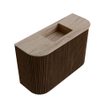 Mondiaz JOYA-DLUX 63.2cm toiletmeubel - ronding links en rechts kleur Walnut - Wastafel FAYE positie Midden Zonder kraangat kleur Saba. SW1424685