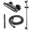 Brauer Gunmetal Edition Robinet de douche encastré - barre de douche - 1 fonction - 2 boutons lisses - douchette à main 1 jet - PVD - gunmetal brossé SW1164635
