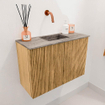 Mondiaz JOYA-DLUX 60cm meuble de toilette - couleur Chêne - Vasque FAYE position Milieu Sans trou de robinet couleur Oza. SW1424083