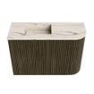 Mondiaz JOYA-DLUX Meuble de toilette 61,6cm - arrondi droit couleur Shadow - Vasque FAYE position Gauche Sans trou de robinet couleur Nata SW1424976