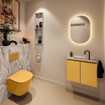 MONDIAZ TURE-DLUX 60cm toiletmeubel Ocher. EDEN wastafel Glace positie midden. Met 1 kraangat. SW1103393