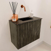 Mondiaz JOYA-DLUX Meuble de toilette 50cm - couleur Shadow - Vasque FAYE position Milieu Sans trou de robinet couleur Lava SW1422803