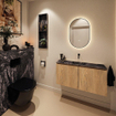 MONDIAZ TURE-DLUX Meuble de toilettes 100 cm Washed Oak. Lavabo EDEN Lava position milieu. Sans trou de robinet. SW1104136