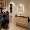 MONDIAZ TURE-DLUX Meuble toilette - 100cm - Washed Oak - EDEN - vasque Lava - position centrale - sans trou de robinet SW1104136