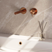 BRAUER Copper Edition Wastafelmengkraan inbouw - rechte uitloop links - hendel kort smal - inclusief inbouwdeel - model B 1 - PVD - geborsteld koper SW374472