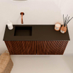 Mondiaz JOYA 80cm meuble de salle de bains WC - couleur Ruby - Lavabo FAYE position Gauche Sans trou de robinet couleur Urban. SW1421881