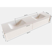 MONDIAZ LUSH Ensemble de meuble salle de bain - 150cm - 2 tiroirs - lavabo cloud - 2 lavabos - 0 trous de robinet - chêne blanchi SW409436