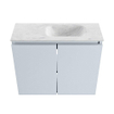 MONDIAZ TURE-DLUX Meuble de toilettes 60cm Clay. Lavabo EDEN Opalo position droite. Sans trou de robinet. SW1104277