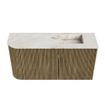Mondiaz JOYA-DLUX Meuble de salle de bains 81,6cm - arrondi gauche couleur Dusk - Vasque FAYE position Droite Sans trou de robinet couleur Frappe SW1423120