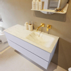 MONDIAZ VICA-DLUX Ensemble meuble de salle de bains - 120cm - meuble sous-vasque cale - 2 tiroirs - lavabo encastré cloud à droite - sans trous de robinet - version hauteur 60cm - opalo SW1088768