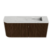 Mondiaz JOYA-DLUX 91.6cm meuble de salle de bains - arrondi gauche couleur Walnut - Vasque FAYE position Droite 1 trou de robinet couleur Opalo. SW1422603