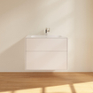 Villeroy & Boch Finion meuble sous lavabo - 79.6x59.1cm - 2 tiroirs White mat SW479536