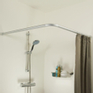 Sealskin Seallux Barre de rideau de douche Set d'angle 90x90cm Ø 28 mm Aluminium Chrome CO276666218