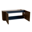 Mondiaz JOYA-DLUX Meuble de salle de bains 101.6cm - arrondi gauche couleur Noyer - Vasque FAYE position Droite 1 trou de robinet couleur Arena SW1424370