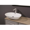 Crosswater Navarre vasque à poser ronde 59x42x14cm avec trou de trop-plein porcelaine blanc SW487169