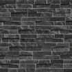 Kerabo carreau de mur strip rock noir 7,5x38,5 cm aspect pierre naturelle noir mat SW359854