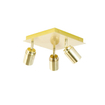QAZQA Ducha plafonnier de salle de bains - 23x23cm - 3 spots - IP44 - carré - laiton (doré) SW1187238