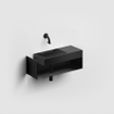 Clou Mini Wash Me Open Kast - 53x19x17.5cm - rechts - met handdoekhouder - zwart SW928527