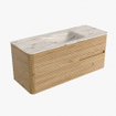 Mondiaz CIRO-DLUX Badkamermeubelset - 120x45x50cm - Solid surface wastafel Nata - 1 wasbak Midden - 1 kraangat - 2 lades - Oak SW1531490
