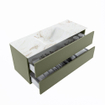 MONDIAZ VICA-DLUX Ensemble meuble de salle de bains - 120cm - sous-meuble army - 2 tiroirs - lavabo encastré cloud central - 1 trou de robinet - version haute 60cm - frape SW1088707