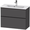 Duravit D-neo Meuble sous vasque 81x37.2x62.5cm 2 tiroirs Graphite mat SW640932