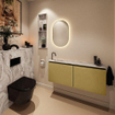 MONDIAZ TURE-DLUX Meuble toilette - 120cm - Oro - EDEN - vasque Glace - position gauche - 1 trou de robinet SW1103436