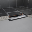 Easy drain Aqua Plus Quattro drain de sol - 20x20cm - grille carrelable - évacuation latérale - profondeur d'encastrement 7.5cm - inox inox biseauté. 2302727