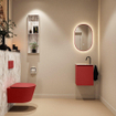 MONDIAZ TURE-DLUX Meuble toilette - 40cm - Fire - EDEN - vasque Glace - position gauche - 1 trou de robinet SW1103283