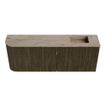Mondiaz JOYA-DLUX Meuble de salle de bains - 111,6cm - arrondi gauche couleur Shadow - Vasque FAYE position Droite Sans trou de robinet couleur Arena SW1424849
