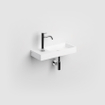 Clou Mini Wash Me lave-mains 45x19cm trou de robinet pré-percé à gauche Aluite Blanc mat SW9320