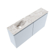 MONDIAZ TURE-DLUX Meuble toilette - 100cm - Clay - EDEN - vasque Glace - position gauche - 1 trou de robinet SW1103211