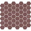 The Mosaic Factory Valencia mozaïektegel - 27.6x32.9cm - wand en vloertegel - Zeshoek/Hexagon - Gerecycled glas Burgundy Mat SW374590