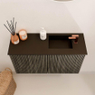 Mondiaz JOYA 70cm toiletmeubel - kleur Shadow - Wastafel FAYE positie Rechts 1 kraangat kleur Urban. SW1421538