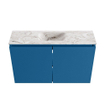 MONDIAZ TURE-DLUX Meuble toilette - 80cm - Jeans - EDEN - vasque Glace - position centrale - 1 trou de robinet SW1103311