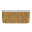 Mondiaz JOYA-DLUX 93.2cm toiletmeubel - ronding links en rechts kleur Oak - Wastafel FAYE positie Midden Zonder kraangat kleur Opalo. SW1422180